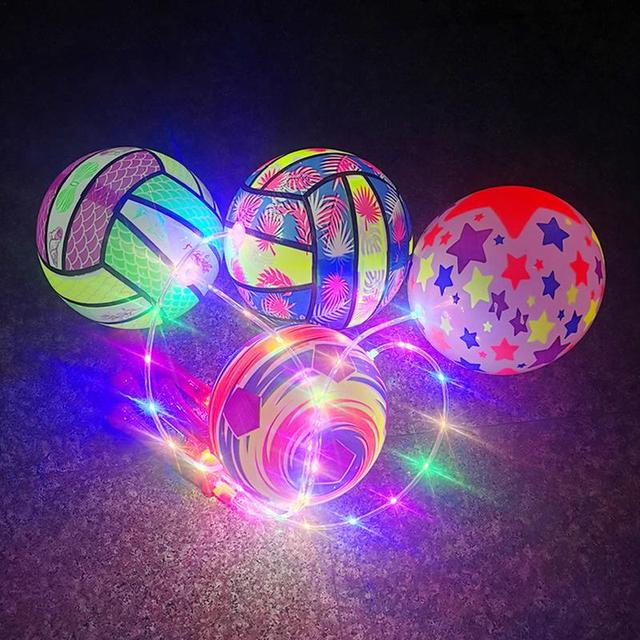 Bola Bouncy Luminosa Crianças Brinquedos Ao Ar Livre Flash Bola De Cristal  Com Botão Bateria Cor